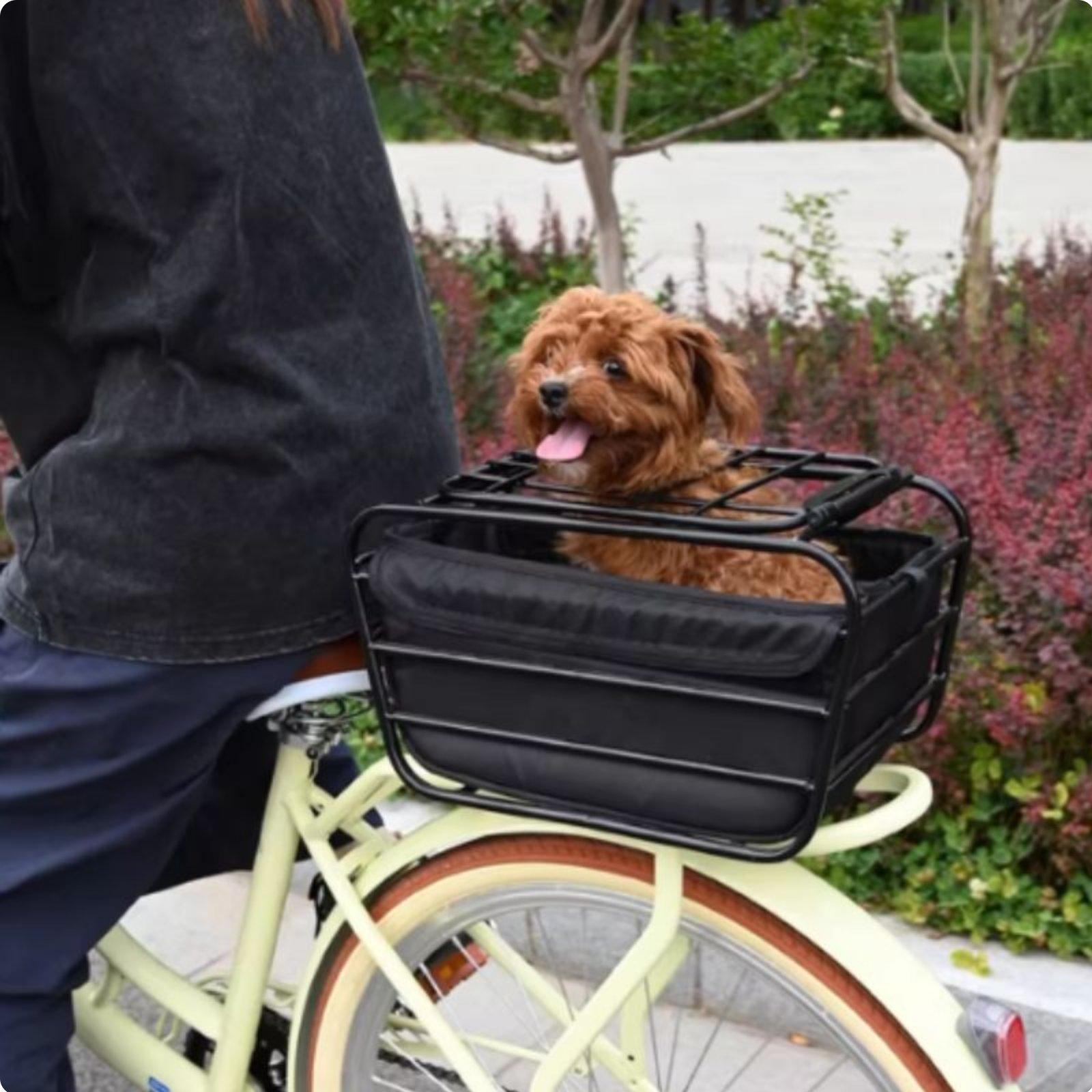 Mountain Biking With Dog - Fietsmand met hondenriem, achterdrager voor mountainbike,
