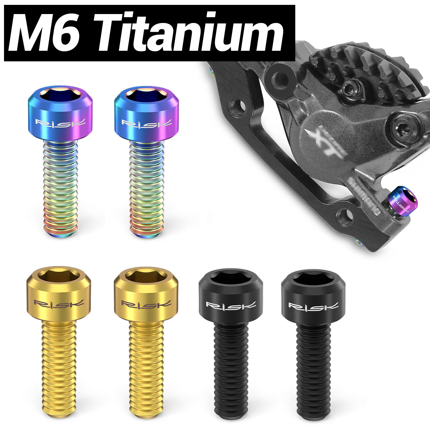 Hydraulic Brake Bleed - Titanium Remklauw Schroef M6 Titanium Bout